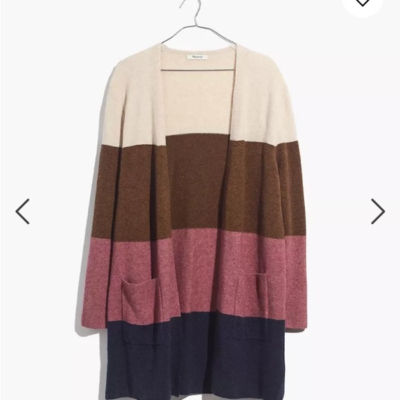 Madewell strips color block cardigan size small - Picture 1 of 10